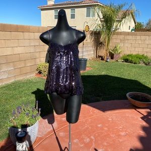 Eggplant Sequins Camisole top